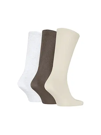 PUMA | Calzini da uomo casual a coste con logo, confezione da 3 | braun